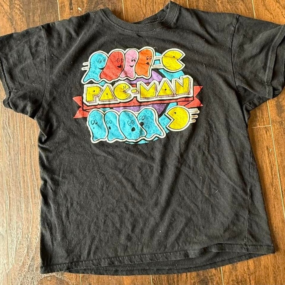 Vintage RETRO Gaming Pac-Man black t-shirt unisex Adult Large Nostalgia Graphic